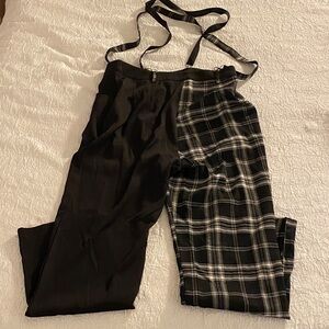 ROMWE Black and Plaid Jumpsuit